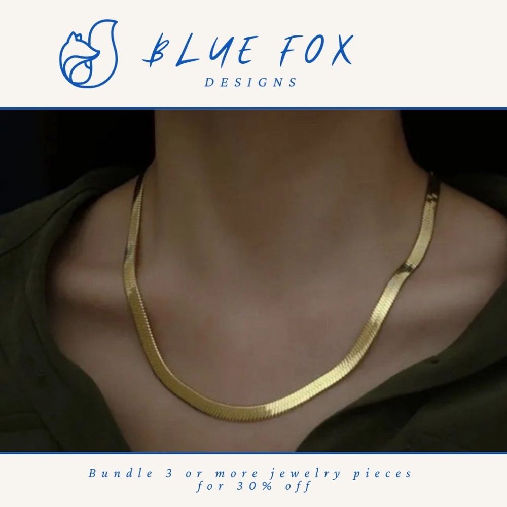 *NEW* 18K Gold Plated Stainless Steel Blade Chain Necklace (5mm Wide)